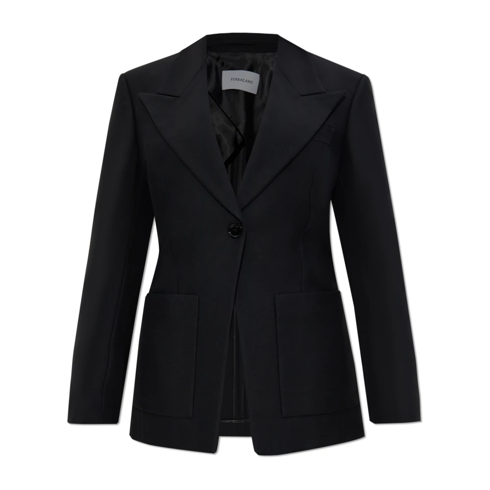 Salvatore Ferragamo Jas met gesloten revers Black Dames