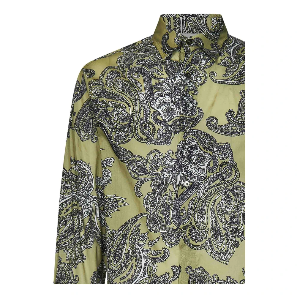 ETRO Groene Paisley Print Overhemd met Lange Mouwen Multicolor Heren