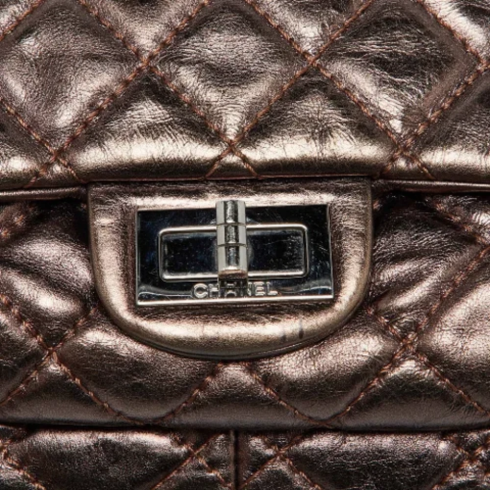 Chanel Vintage Pre-owned Leather chanel-bags Gray Dames