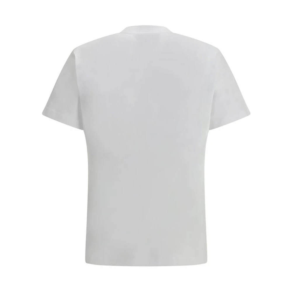 Moschino Monogram Katoenen T-Shirt Geborduurd Ontwerp White Heren