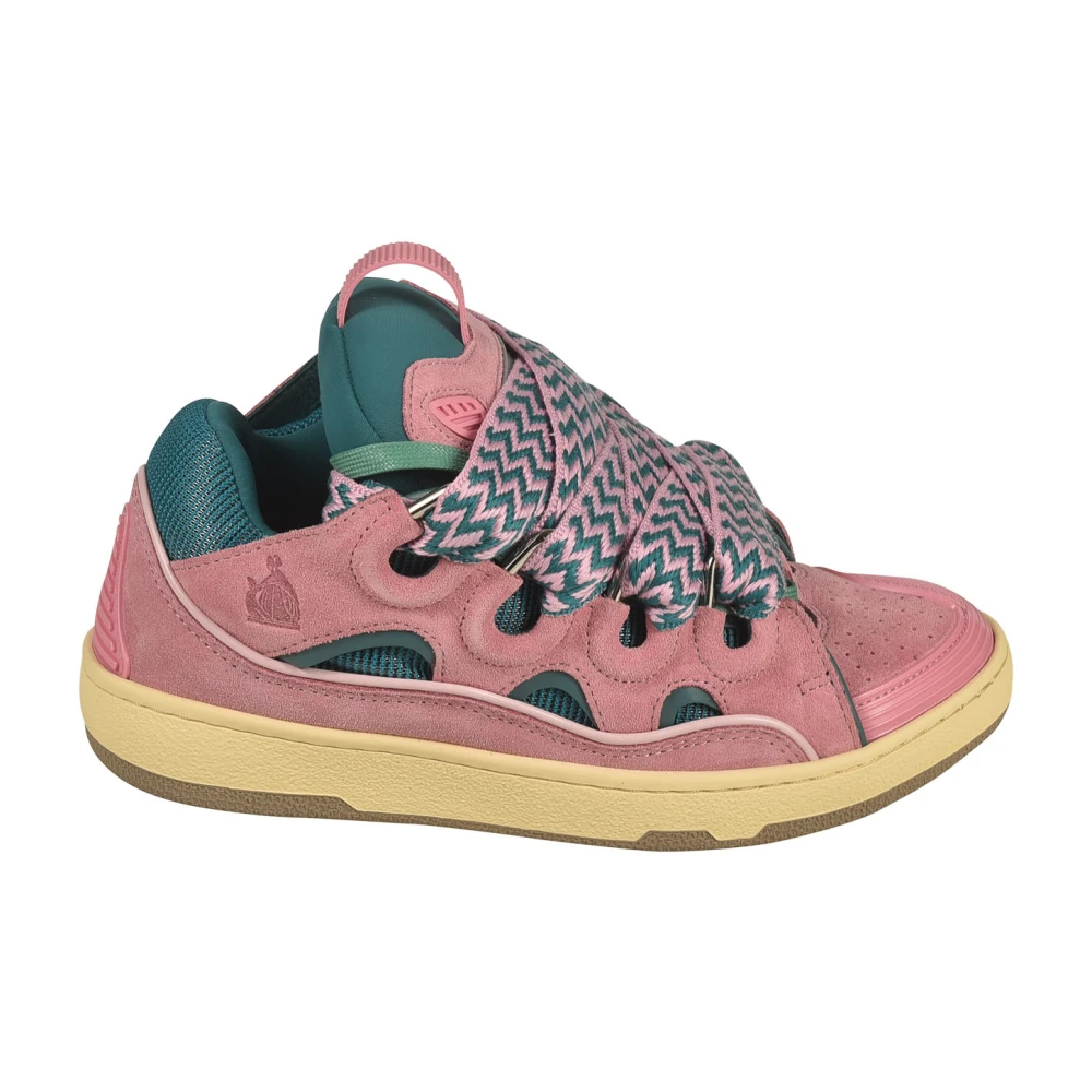Lanvin Curb Leather Sneakers Dames Schoenen Roze