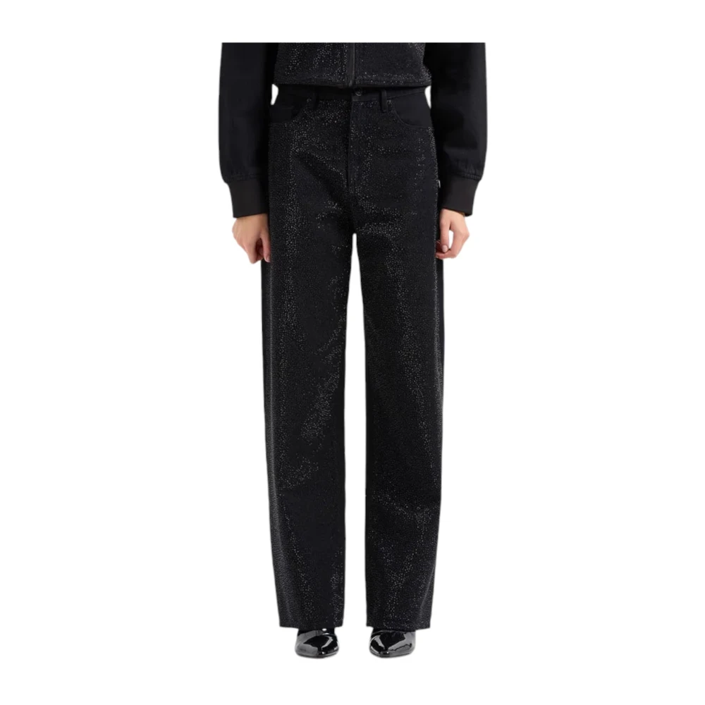 Armani Exchange Zwarte Denim 5-Pocket Broek Black Dames