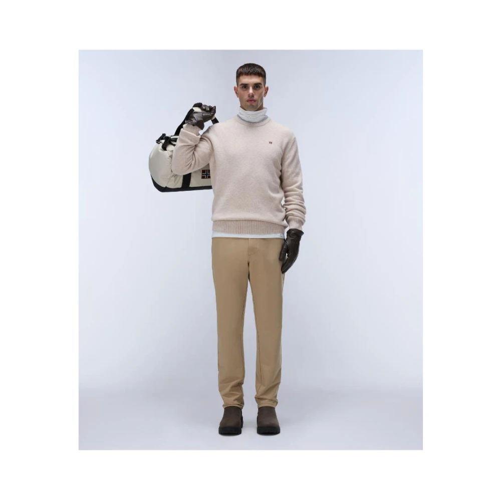 Napapijri Stijlvolle ronde hals gebreide kleding Beige Heren