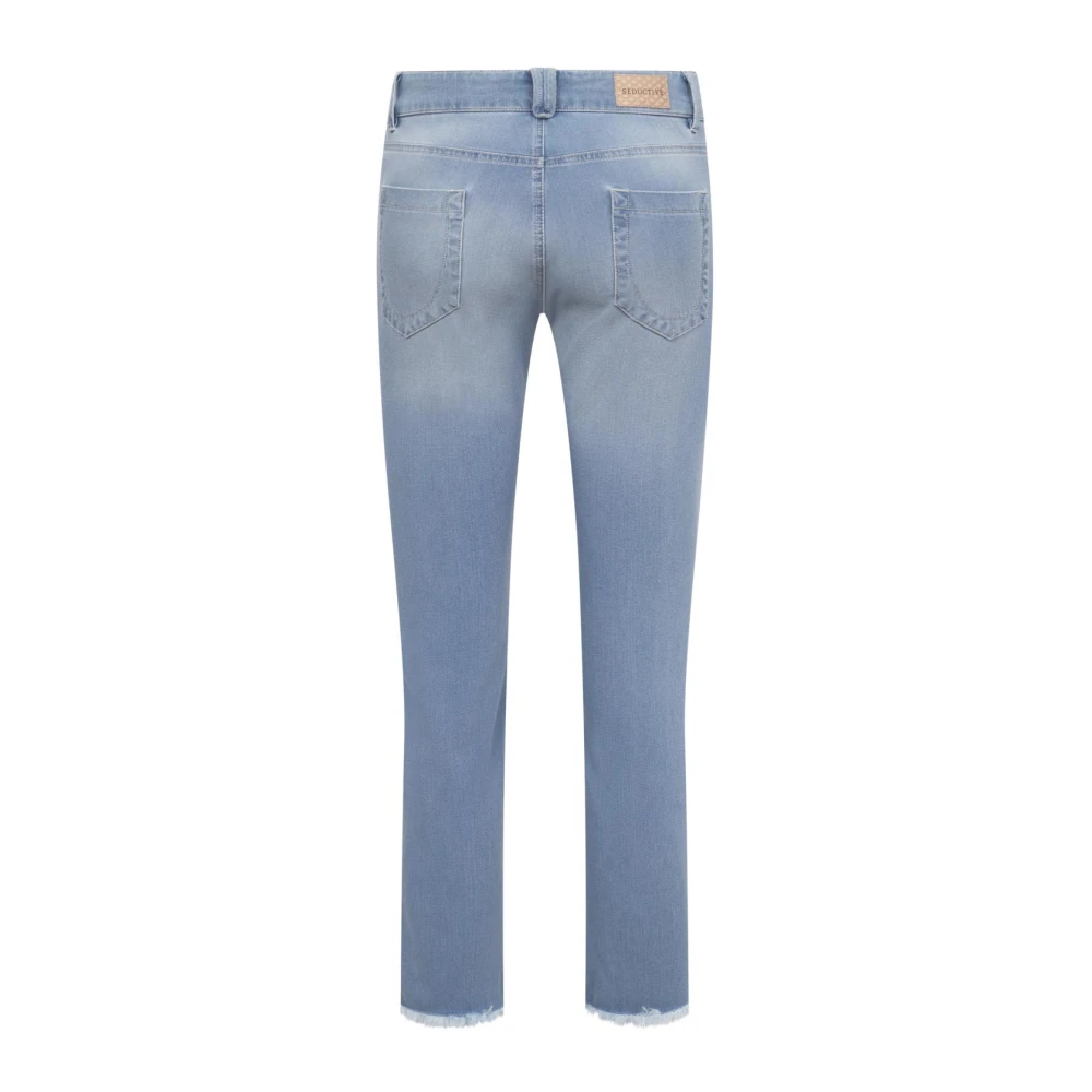 Seductive Claire Cropped Denim Jeans Blue Dames