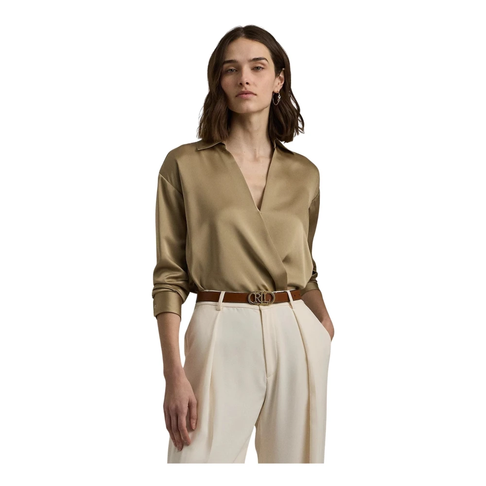 Ralph Lauren Jaylah Blouse met Lange Mouwen Yellow Dames