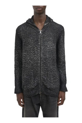 Cardigan med dragkedja och huva