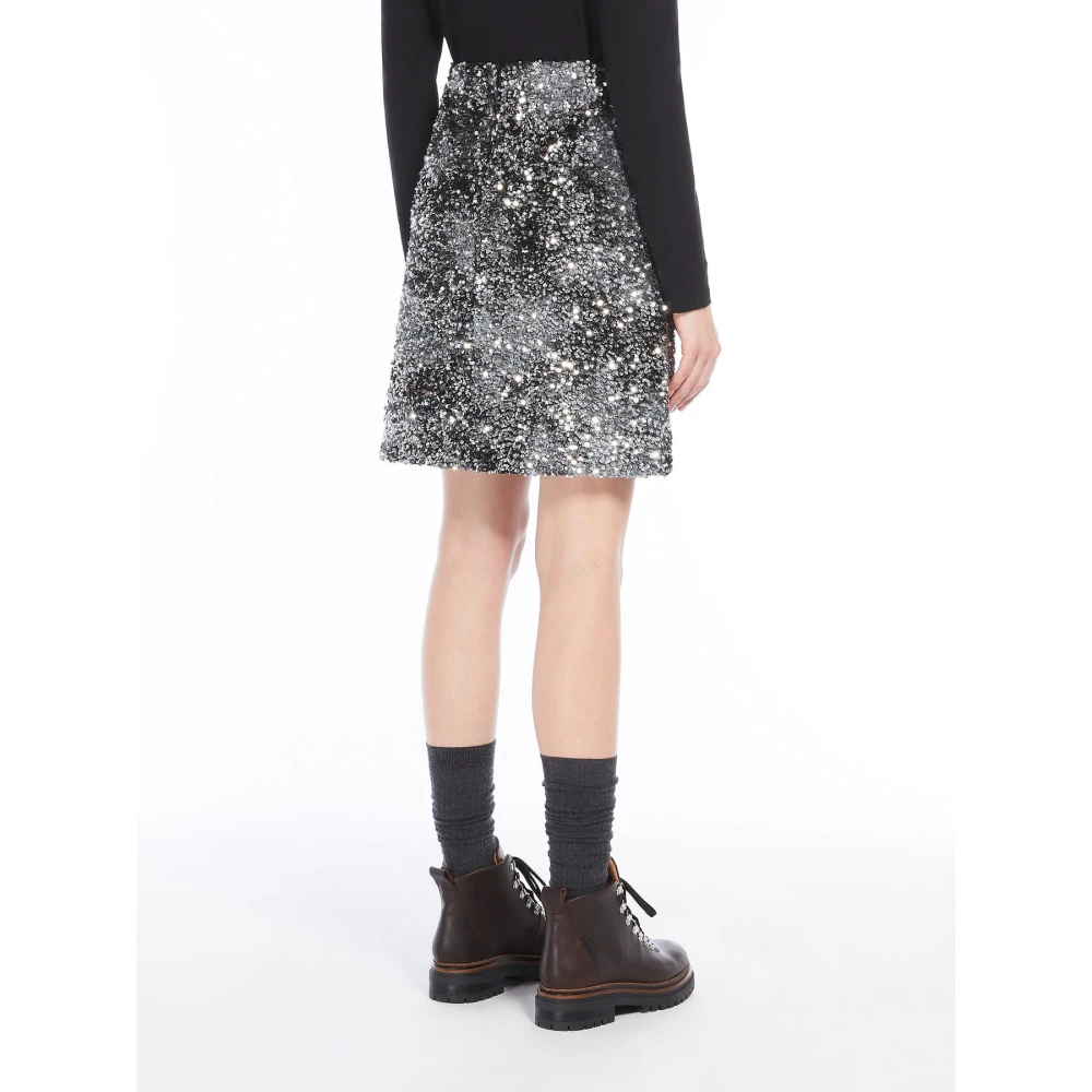 Max Mara Weekend Paillet Jersey Mini Rok Gray Dames
