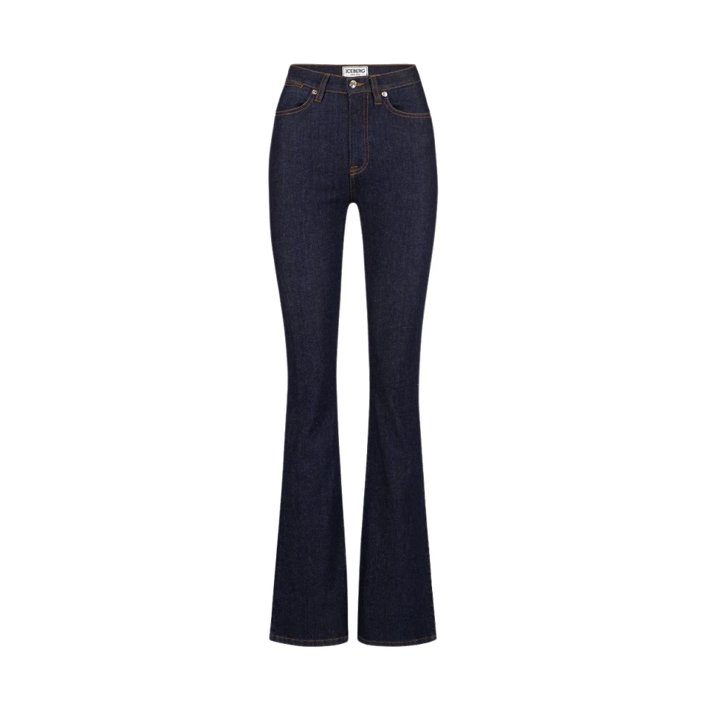 Iceberg 5 zak skinny flare broek Blue Dames