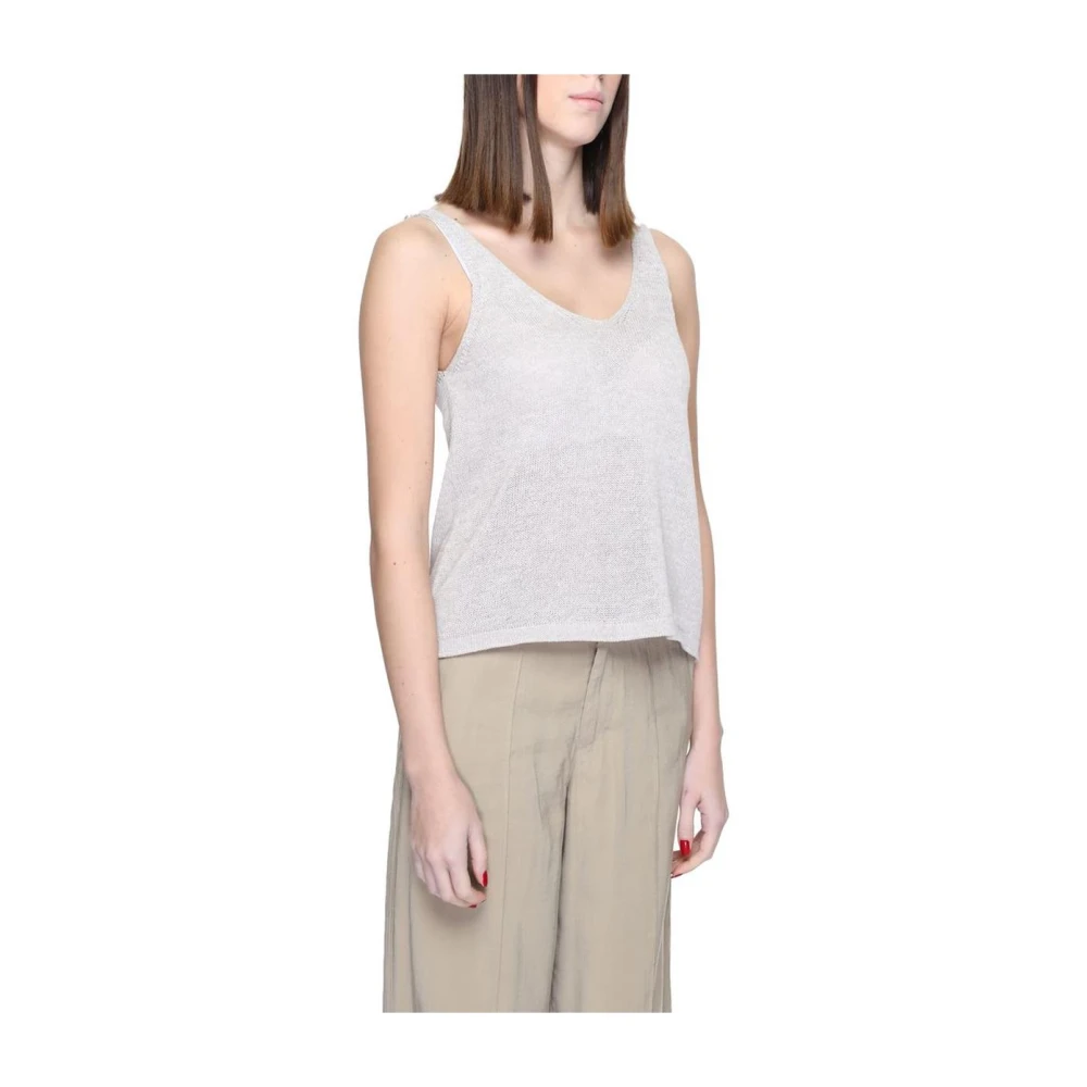 Jacqueline de Yong Beige V-hals Tanktop Beige Dames