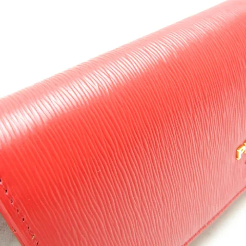 Prada Vintage Pre-owned Leather wallets Red Dames
