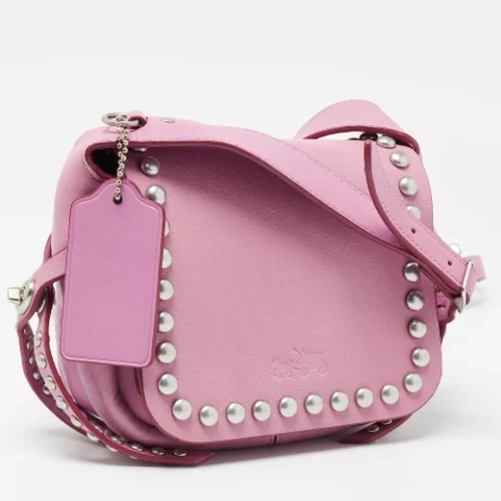 Coach Pre-owned Leather crossbody-bags Pink Dames