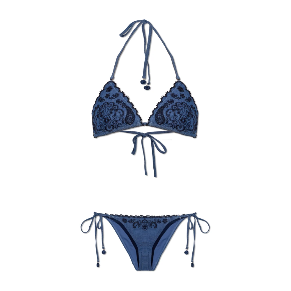 Zimmermann Two-Piece Swimsuit - Female - Bikinis - Blue - M - Swimwear