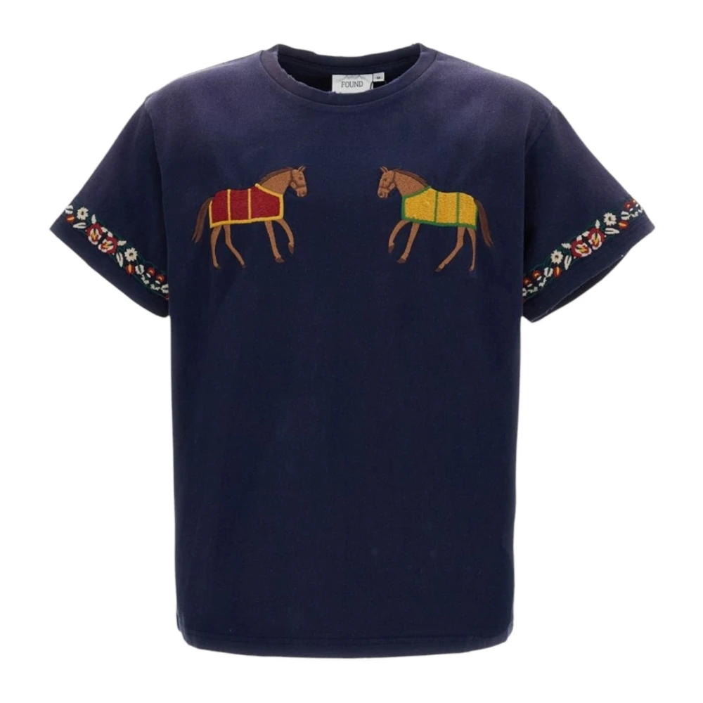 Found Hombre Azul Camisetas, Talla: L