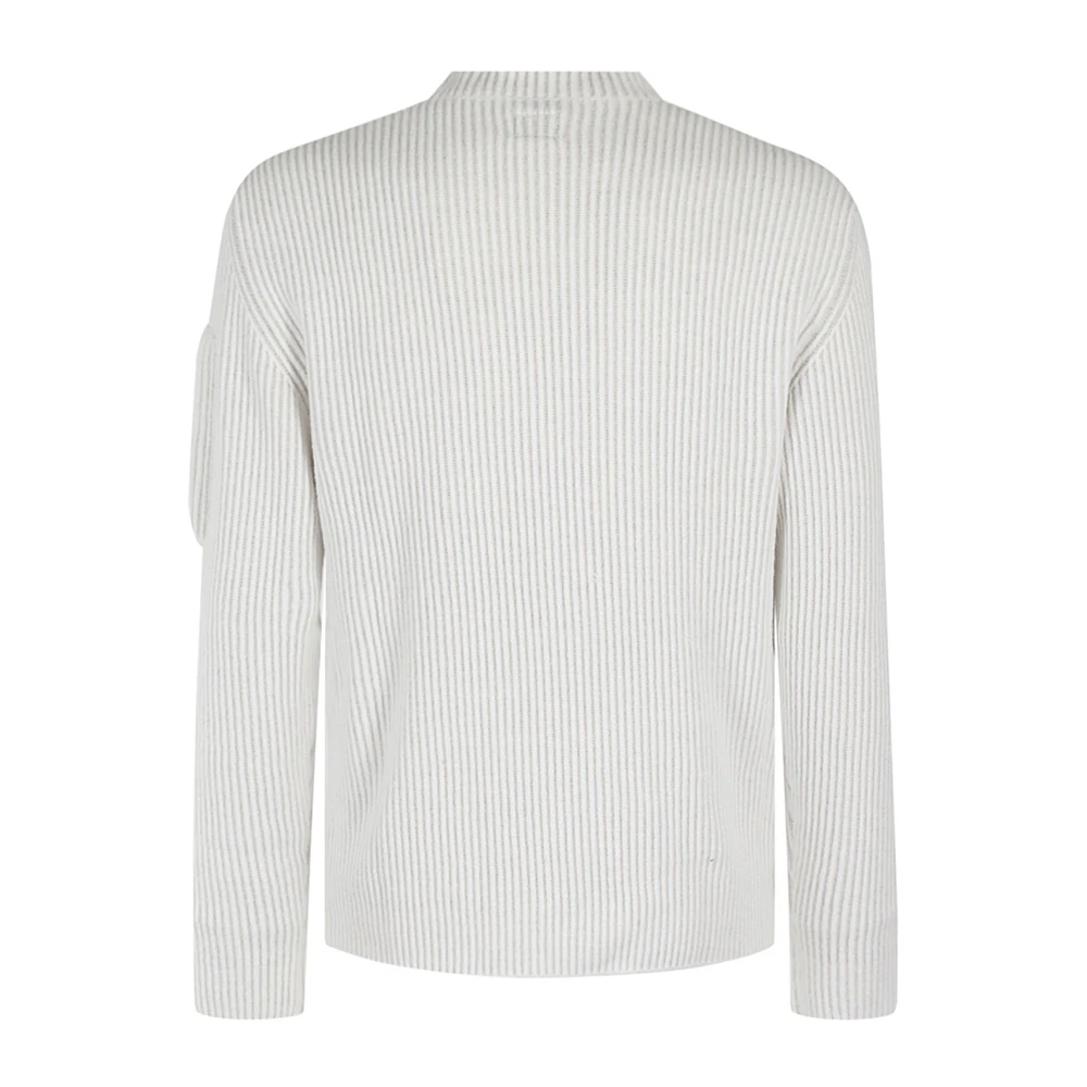 C.P. Company Witte Ribgebreide Trui White Heren