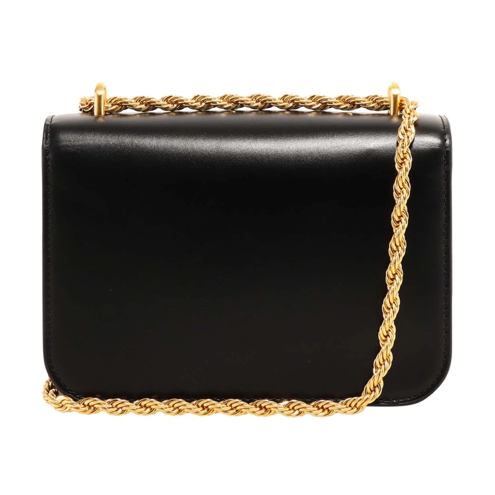 TORY BURCH Leren schoudertas met klep sluiting Black Dames