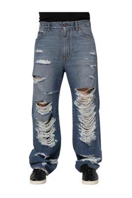 Sliten Logo Plaque Denim Jeans