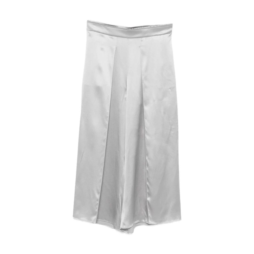 Eleventy Gray Plissé Wide Trousers - Female - Wide Trousers - S - Trousers