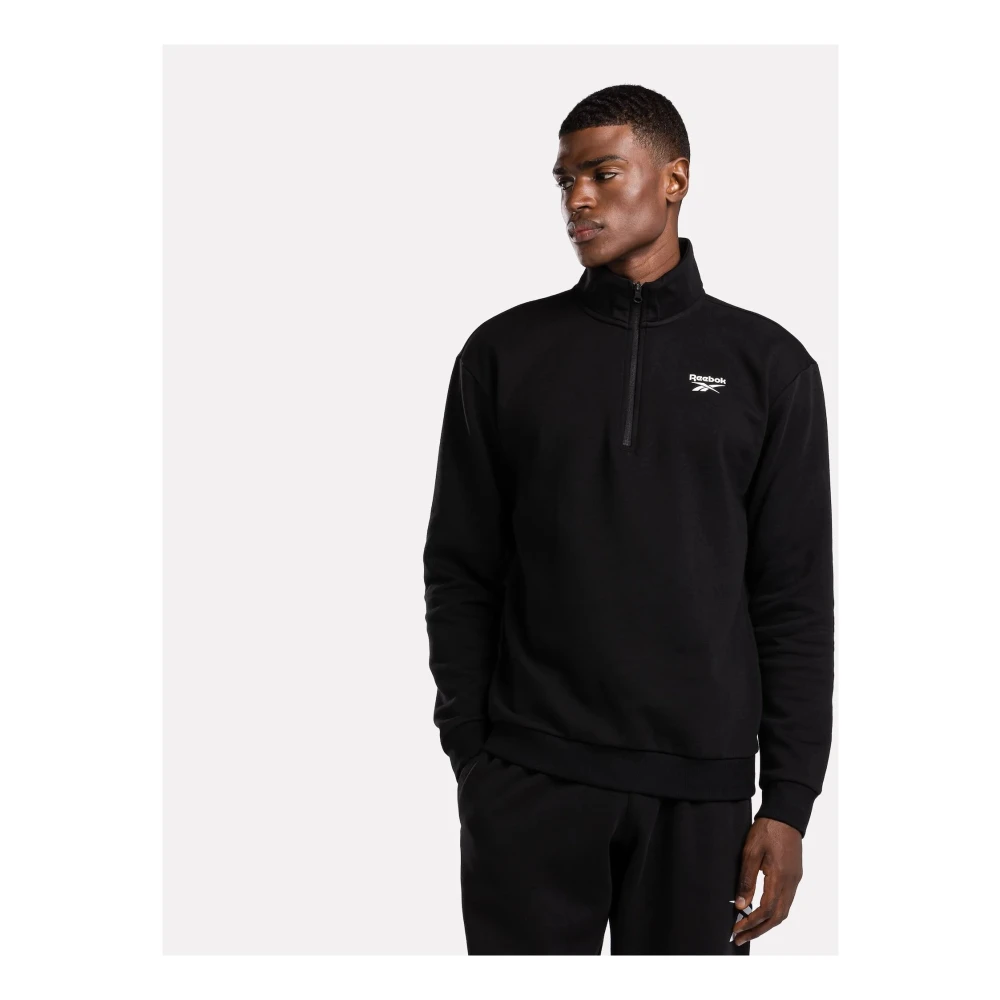 Reebok Kwart Zip Linkerborst Jas Black Heren