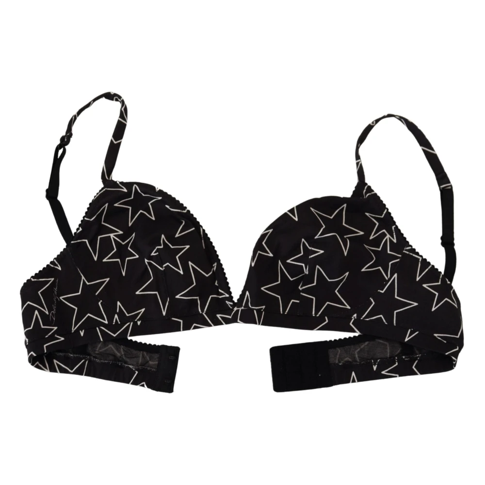 Dolce & Gabbana Black Millennials Star Cotton Bra Underwear - Female - Bras - Black - M - Underwear