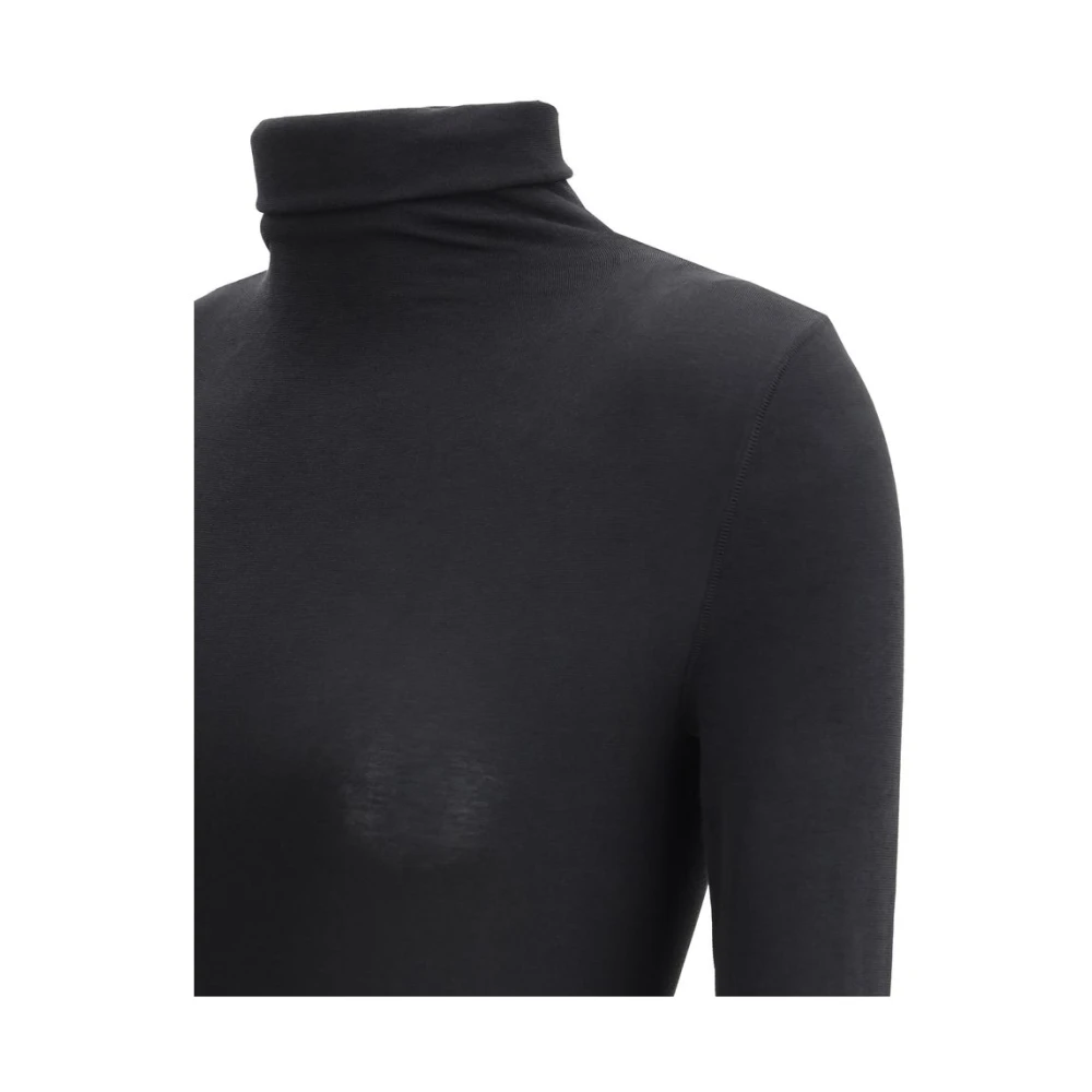 Wolford Colorado Bodysuit Lange Mouwen Hoge Hals Black Dames