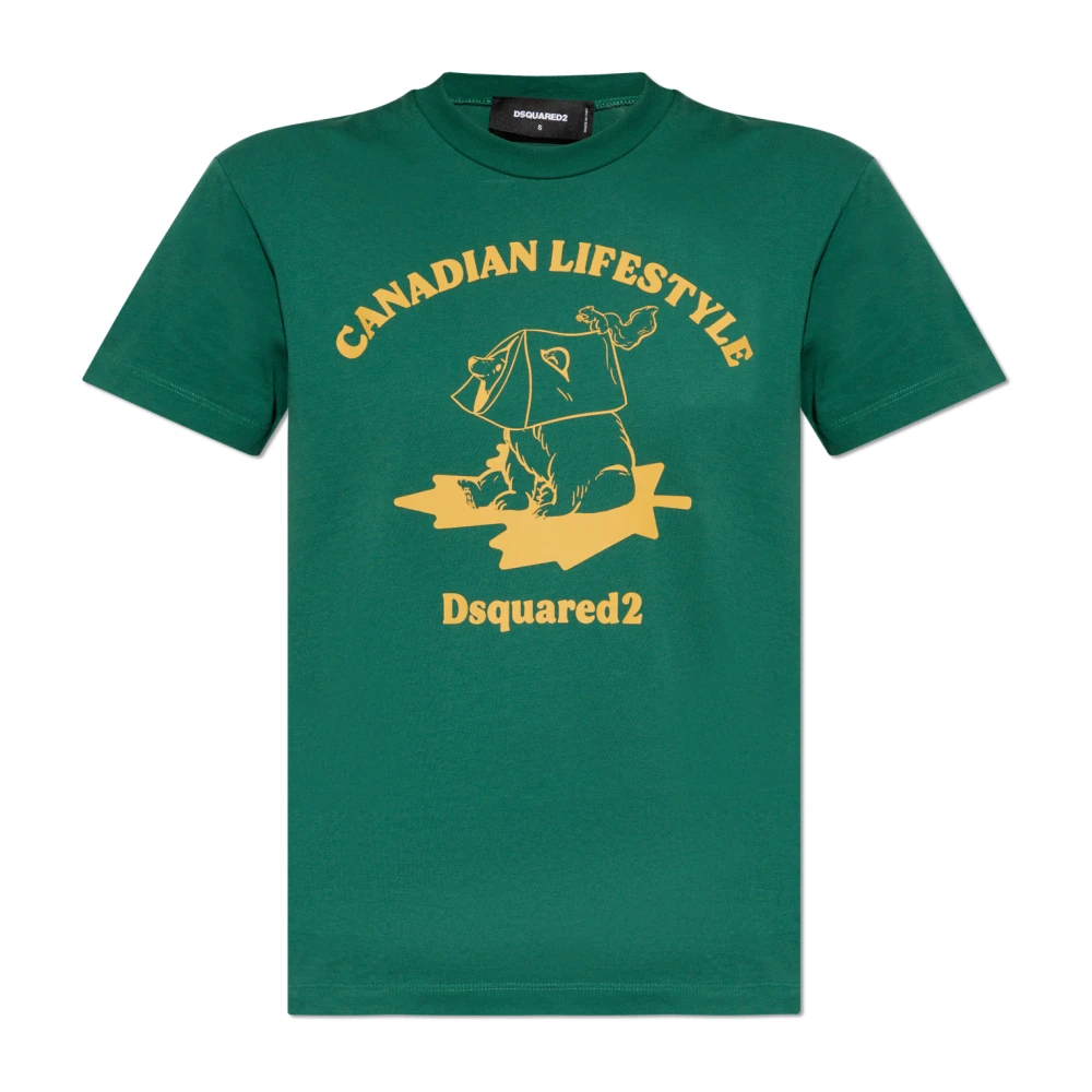 Dsquared2 T-shirt met print Green Dames
