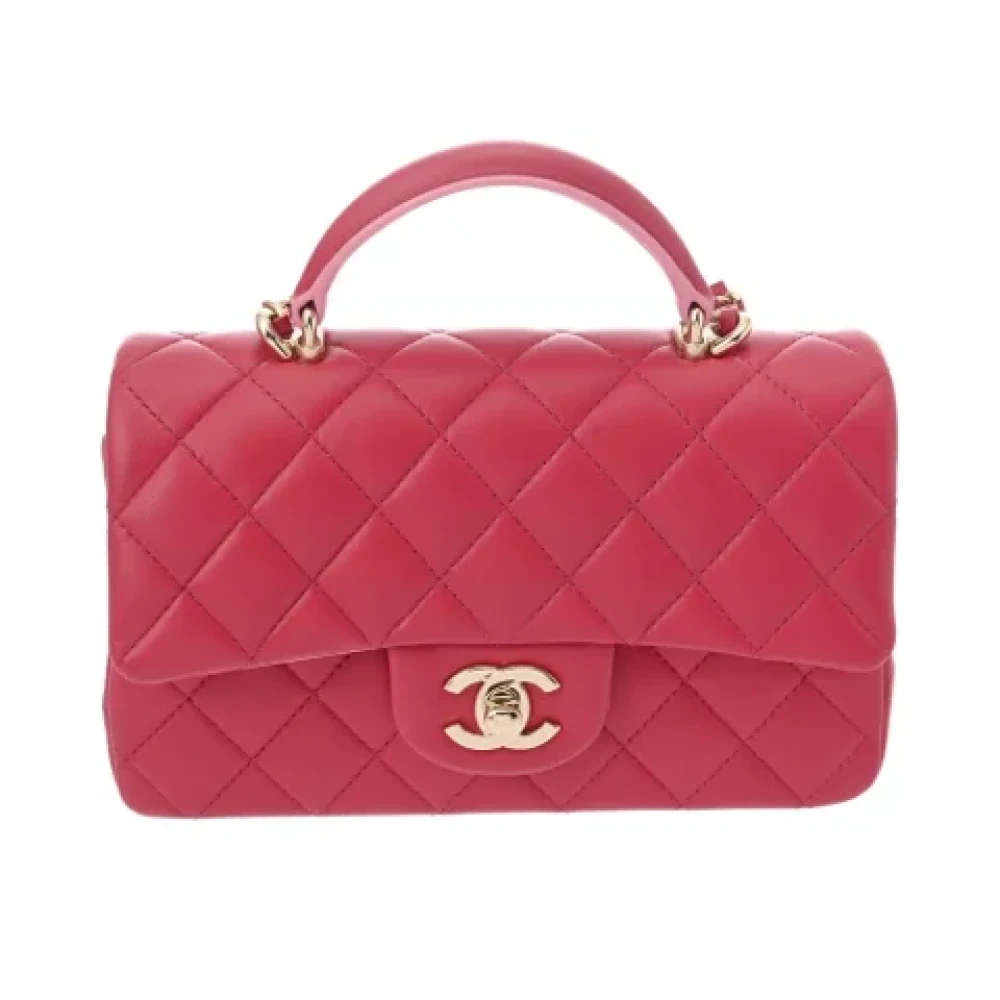 Chanel Vintage Pre-owned Leather chanel-bags Pink Dames