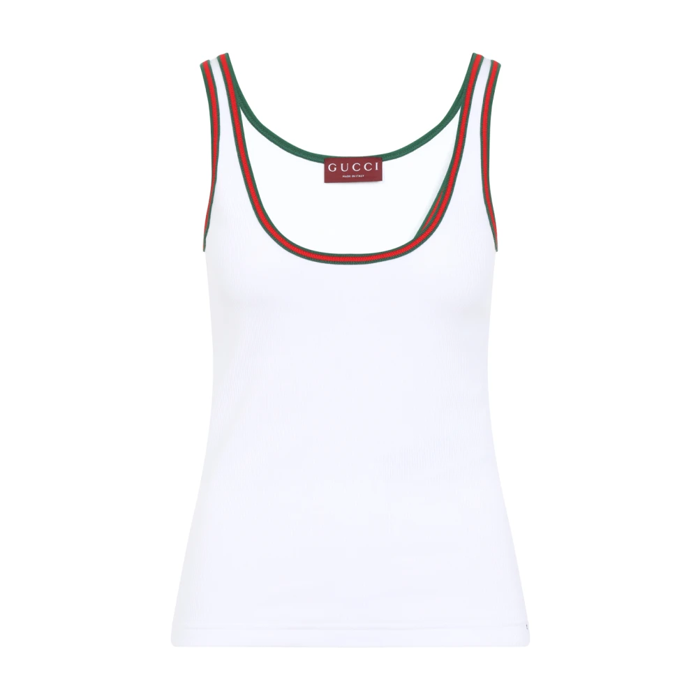 Gucci Gebreide Web Tanktop White Dames