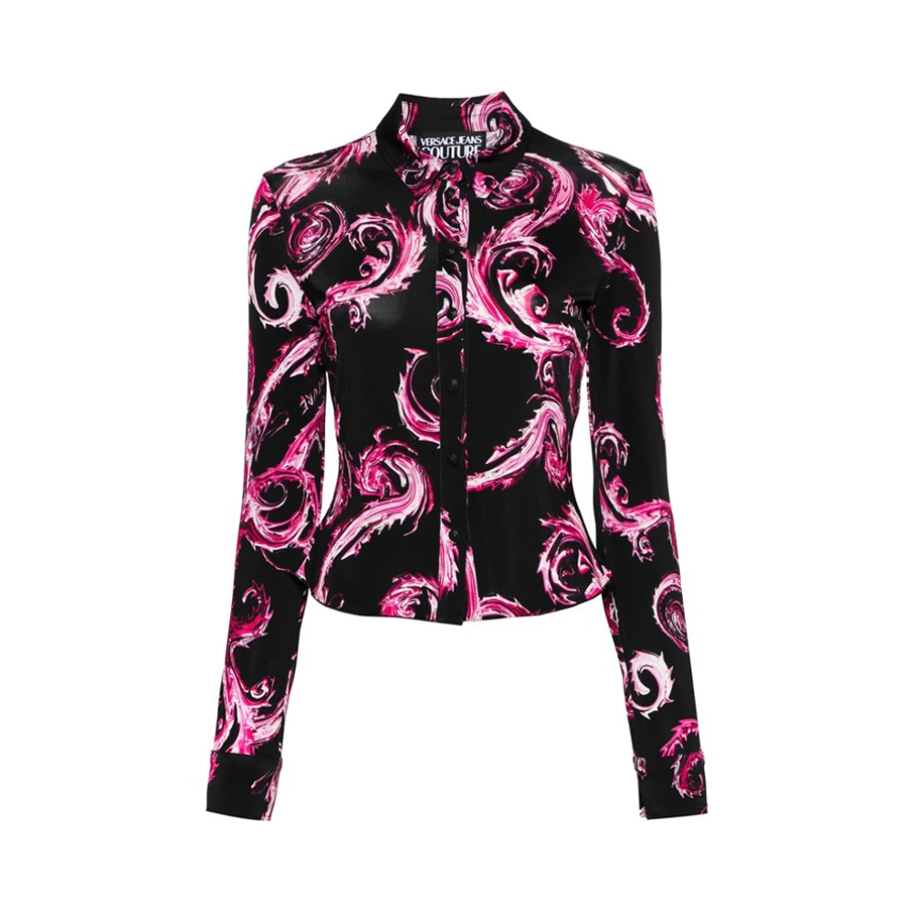 Versace Jeans Couture Print Shirt Zwart Roze Multicolor Dames
