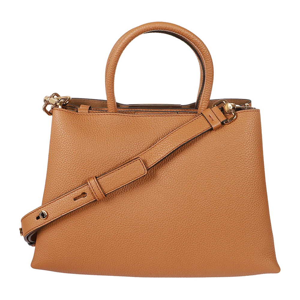 TOD'S Kenya Leren Tas met Twist Lock Brown Dames