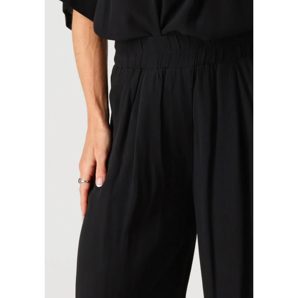 By-Bar Zwarte Wijde Viscose Broek Black Dames
