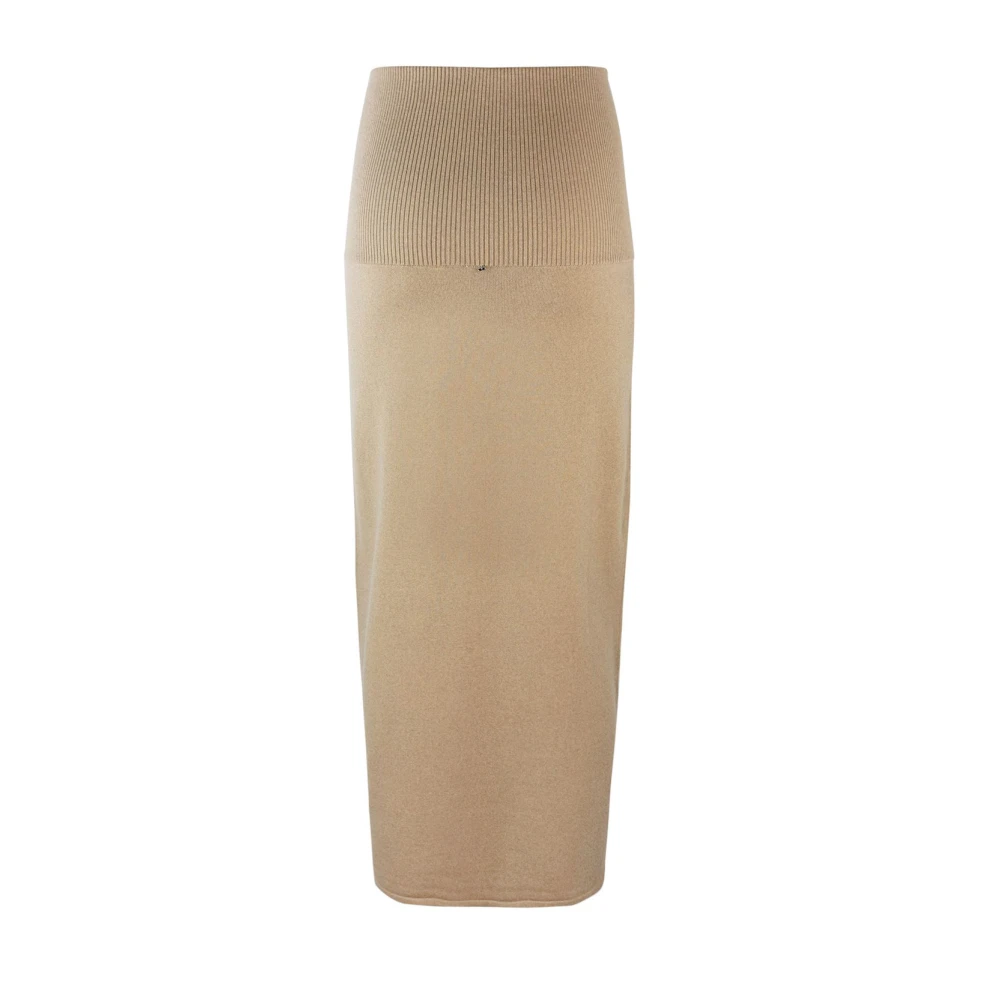 SPORTMAX Hoge taille wolmix rok Beige Dames