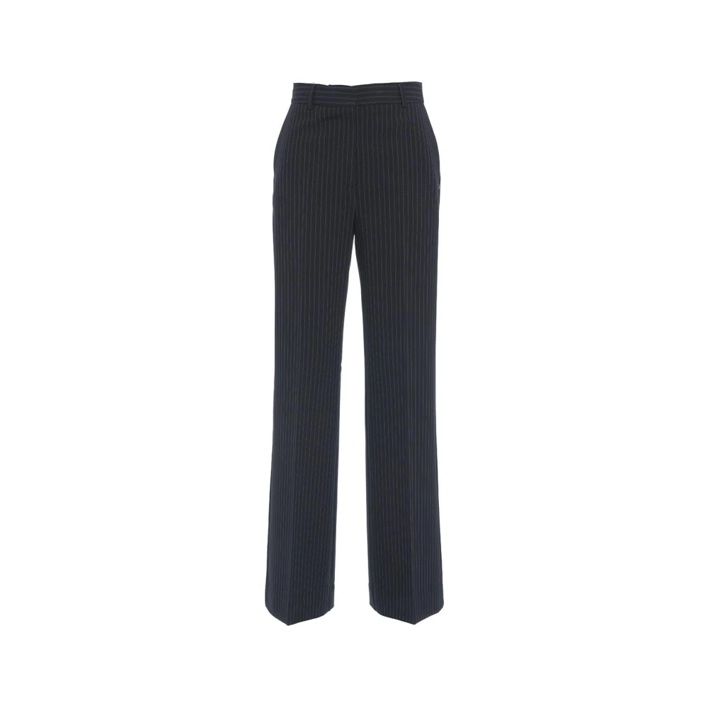 Ottod'Ame Blauwe Rechte Broek Verhoog Stijl Blue Dames