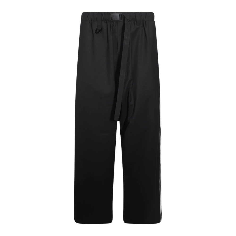 Y-3 Zwarte broek met gespsluiting elastische taille Black Heren
