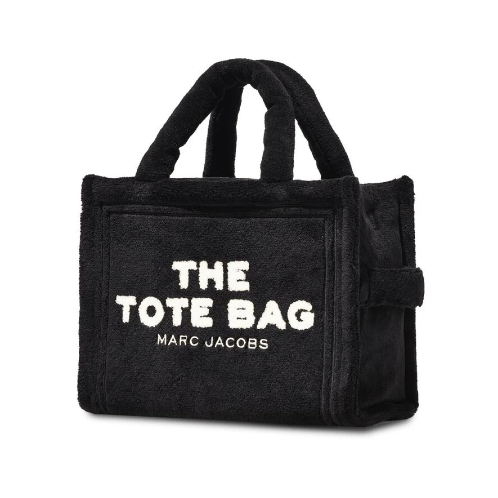 Marc Jacobs Terry Tote Tas met Slogan Print Black Dames