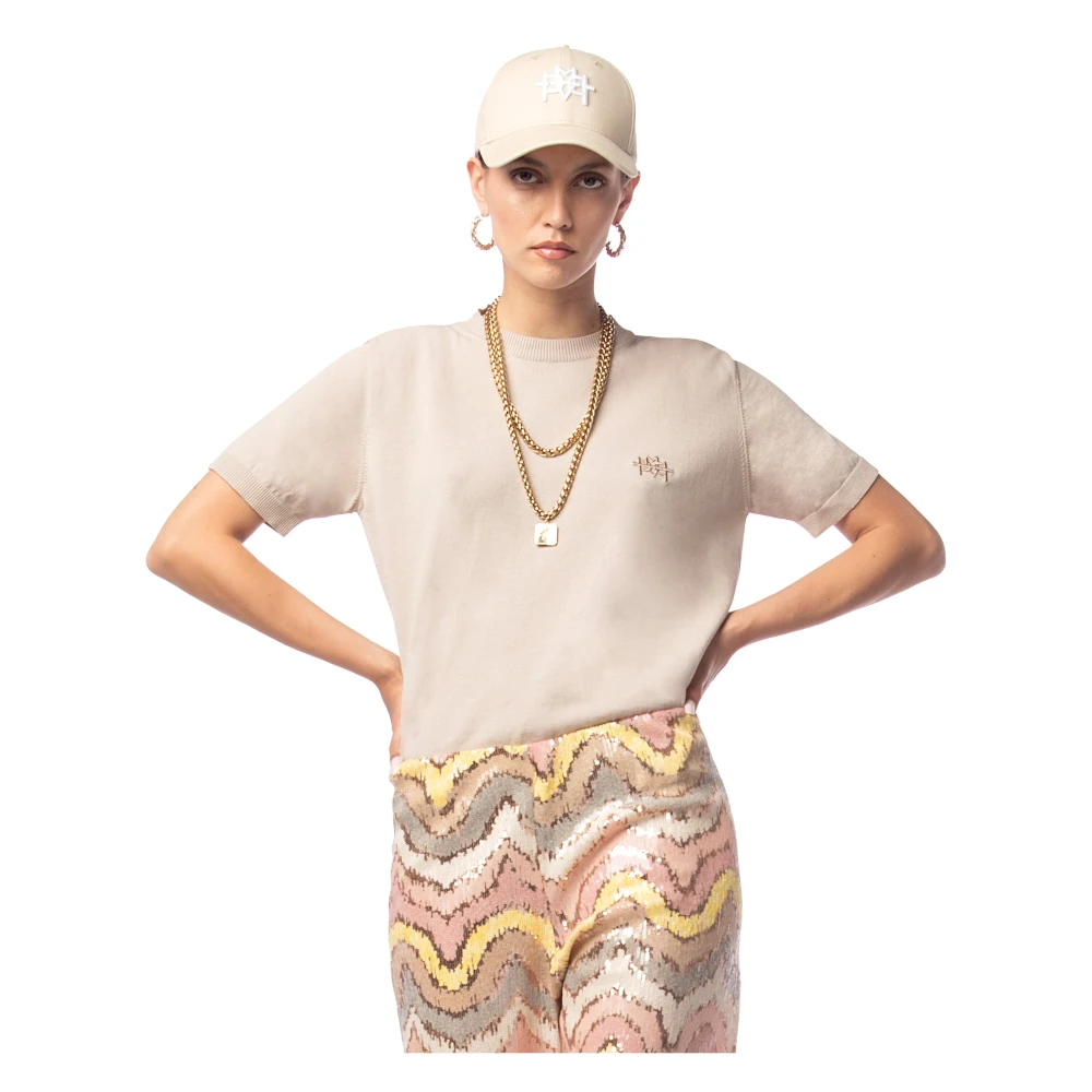 MVP wardrobe Venice Knit T-Shirt Beige Dames