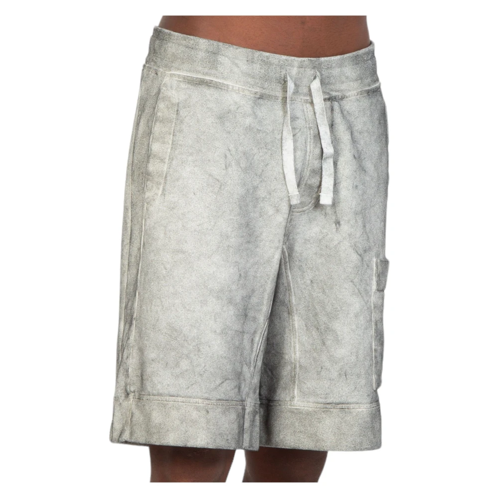 Ten C Stone Washed Jersey Shorts Gray Heren