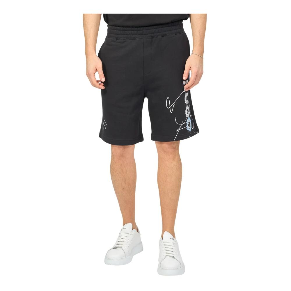 Hugo Boss Zwarte elastische taille Bermuda shorts Black Heren