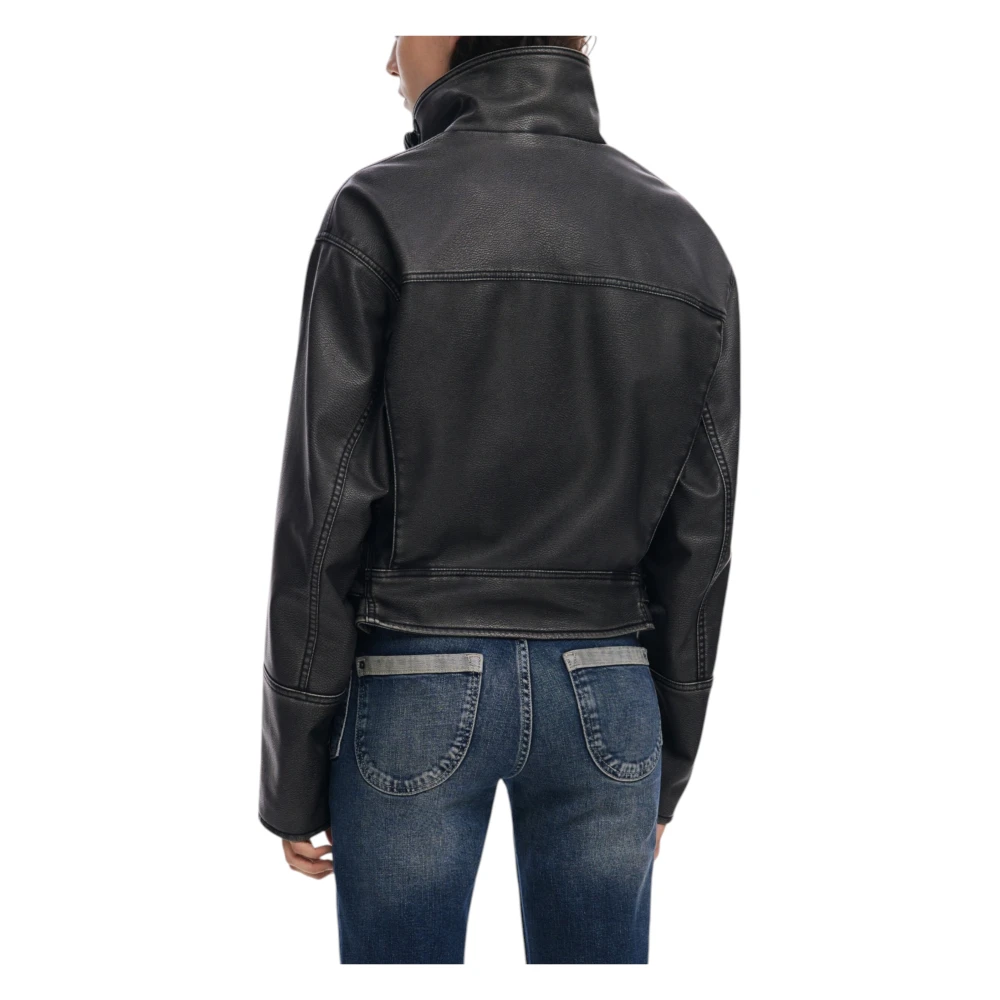 Desigual Zwarte Rits Blazer Lente Zomer Vrouwen Black Dames