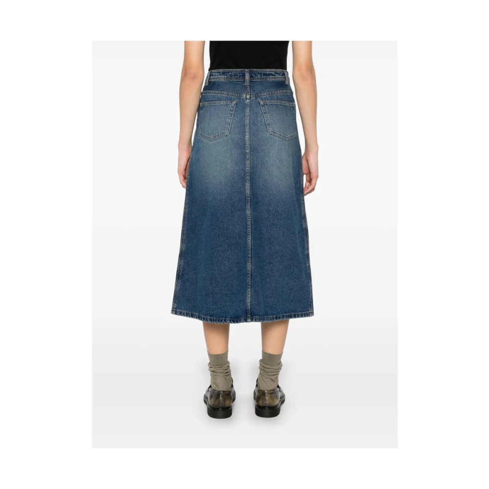 A.p.c. Indigo Blauwe Denim Rok Voor Split Blue Dames