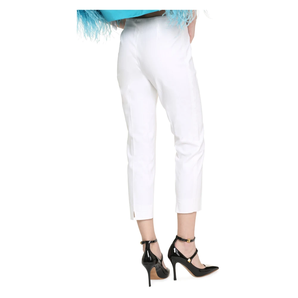 PESERICO Hoge taille katoenen broek White Dames