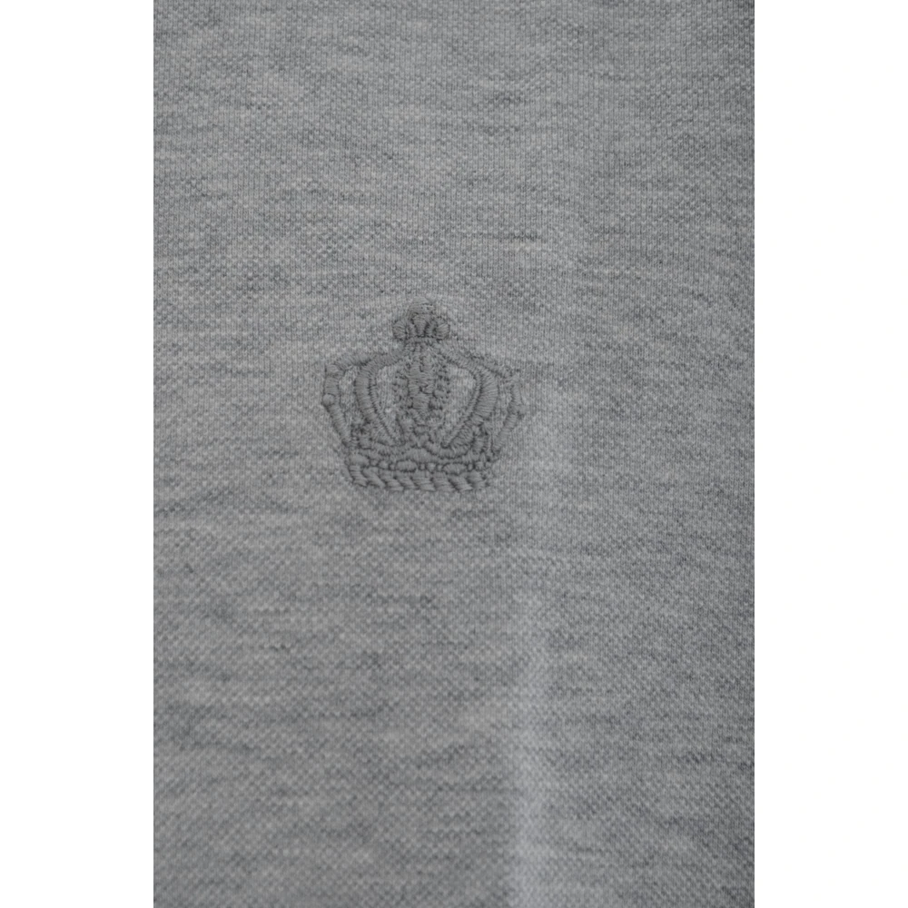 Dolce & Gabbana Heren Geborduurd Kroon Polo Shirt Gray Heren