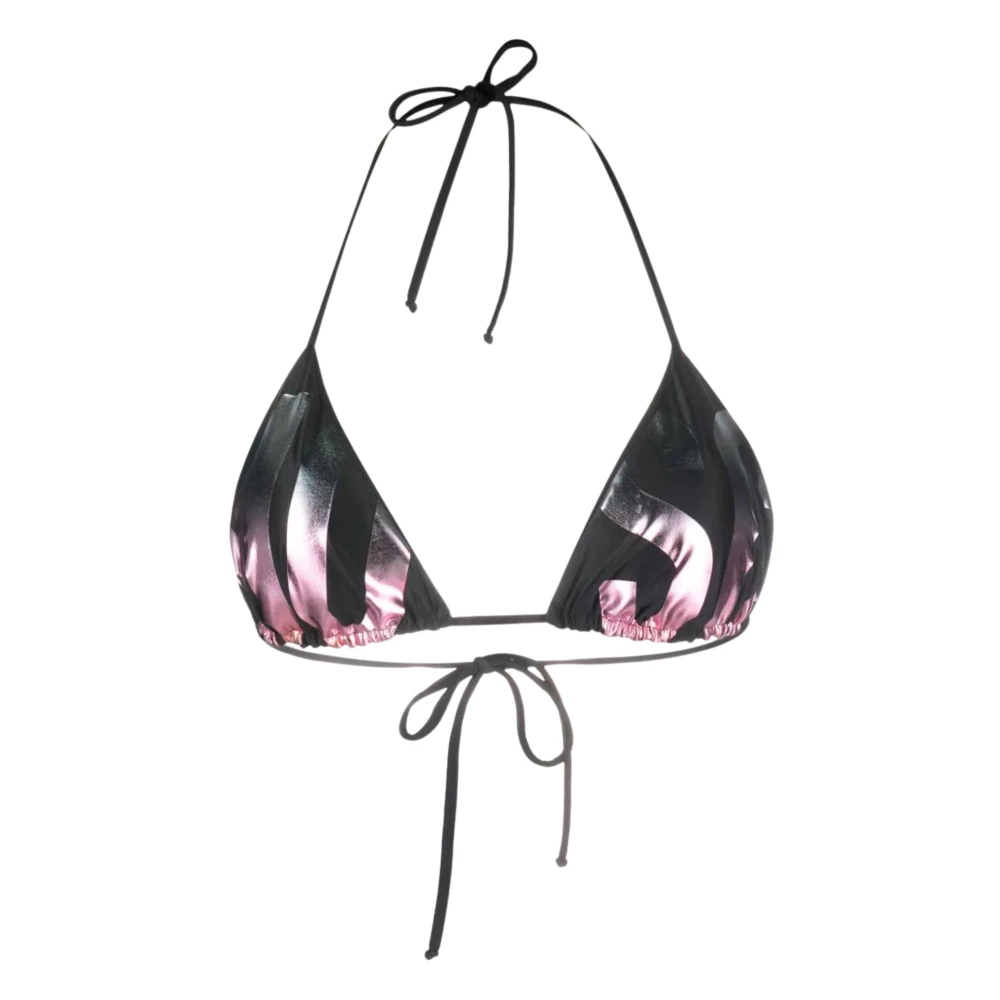 Moschino Zwarte Amerikaanse hals bikini top Multicolor Dames
