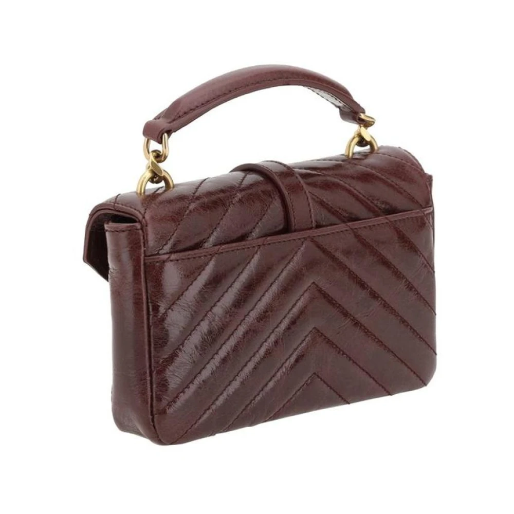 Saint Laurent Gewatteerde leren schoudertas met ketting Red Dames