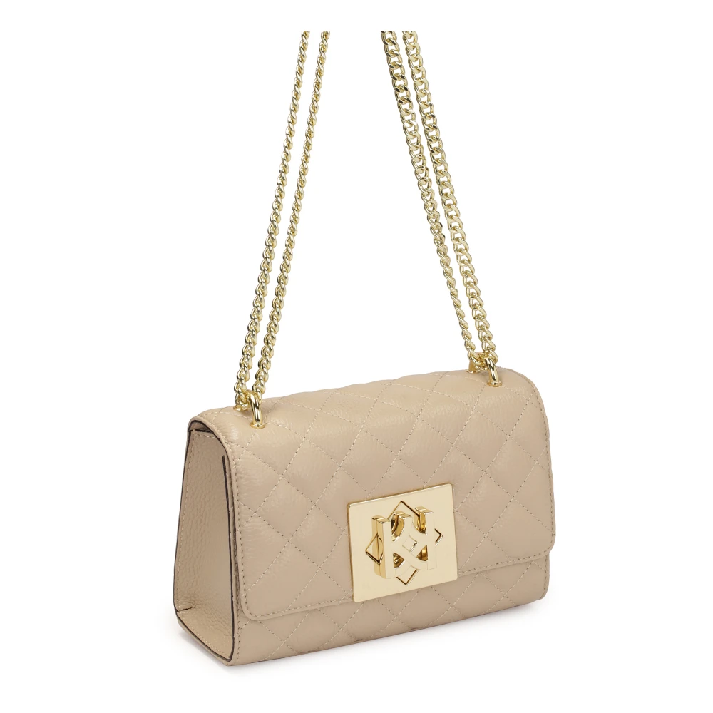 Kazar Gewatteerde beige handtas aan een gouden ketting Beige Dames