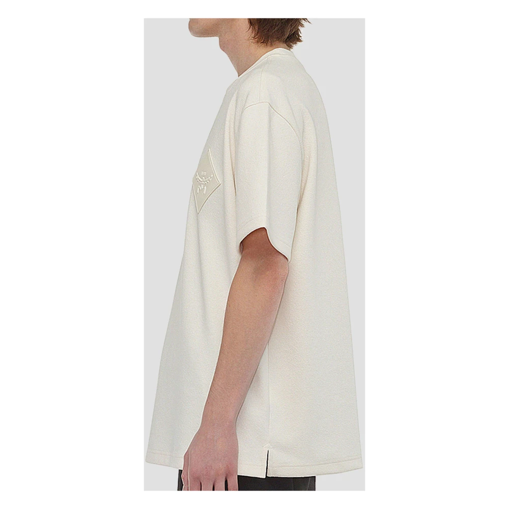 MCM Bouclé T-shirt met logopatch White Heren