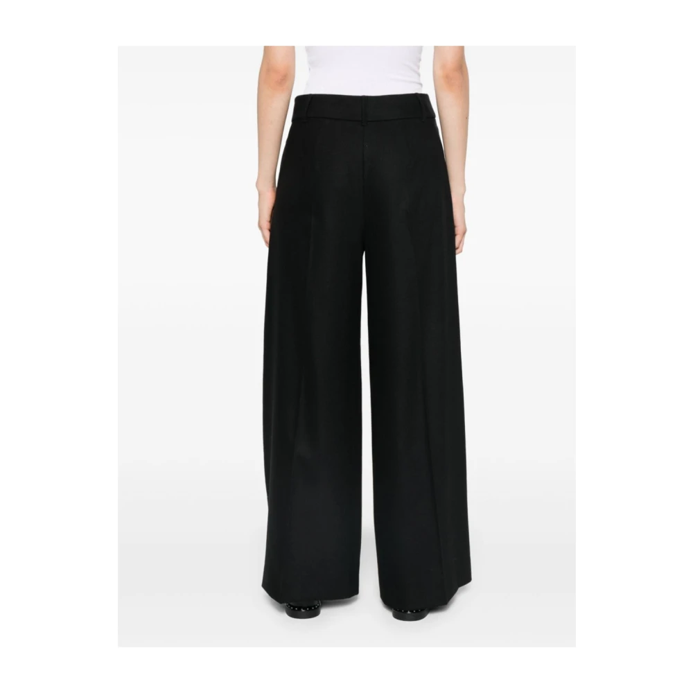 Max Mara Wijde hoge taille zwarte broek Black Dames