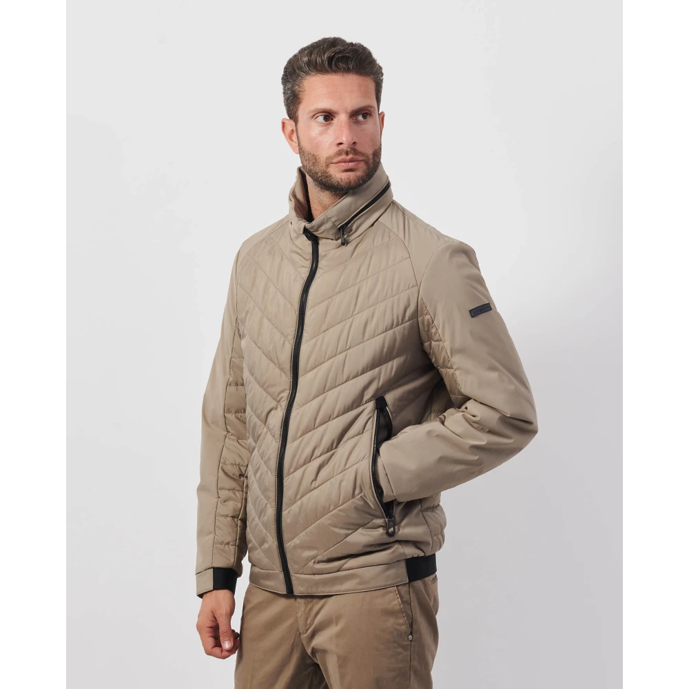 Bugatti Gewatteerde capuchonjas beige Heren