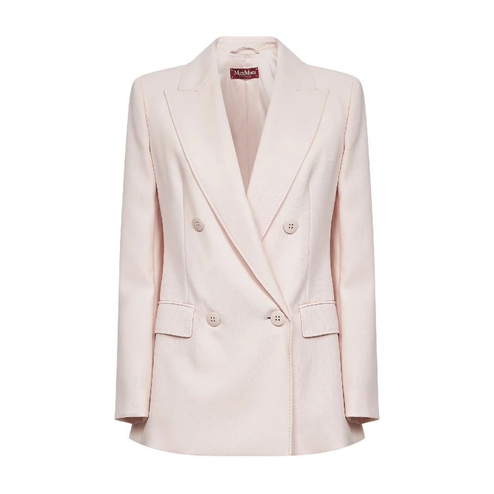 Max Mara Studio Women's Pink Fitted Wool Crepe Blazer - Blazers - M - Jackets