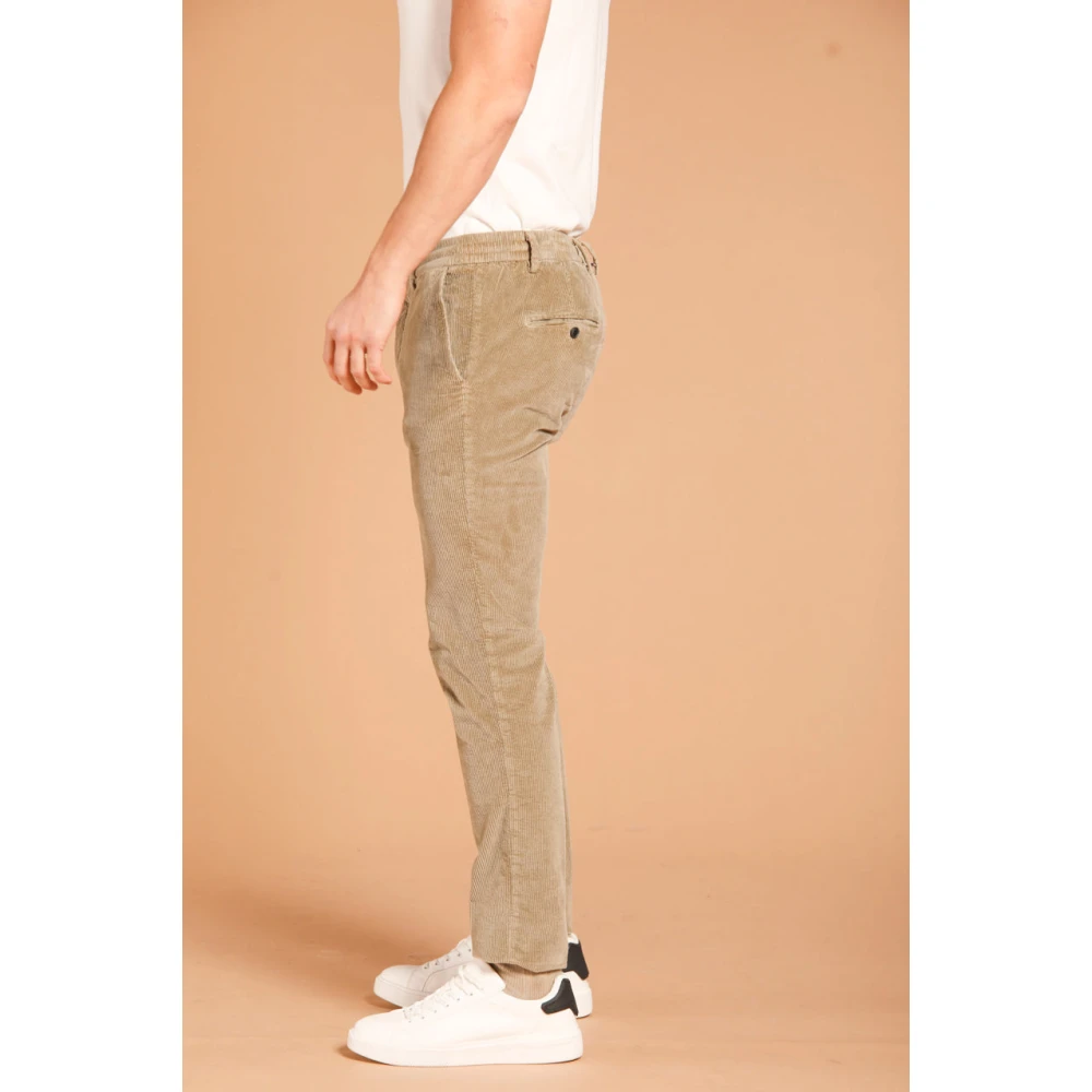 Mason's Velvet 500 Stripes Extra Slim Chino's Beige Heren