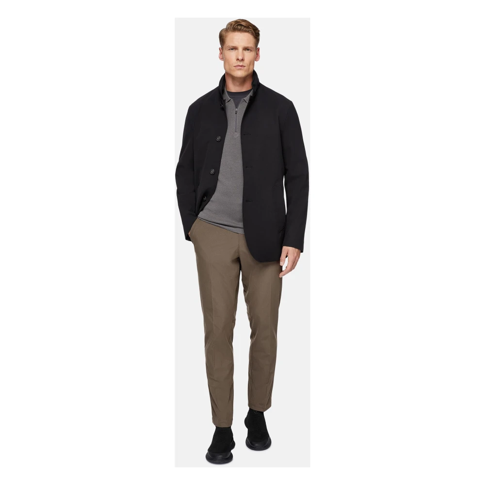 Boggi Milano B Tech Peacoat in Technical Fabric Black Heren